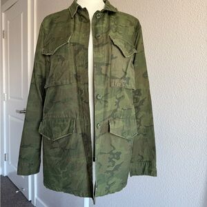 Topshop Camo jacket  Green Army Button Up
Canvas Military size 6
